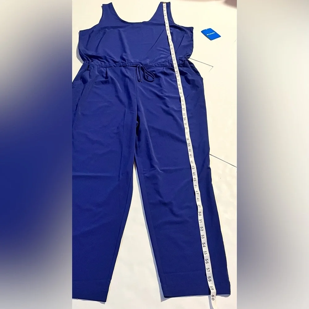 Columbia Women's Blue Anytime Tank Jumpsuit w Pockets Size XXL New with Tags NWT - Picture 6 of 16